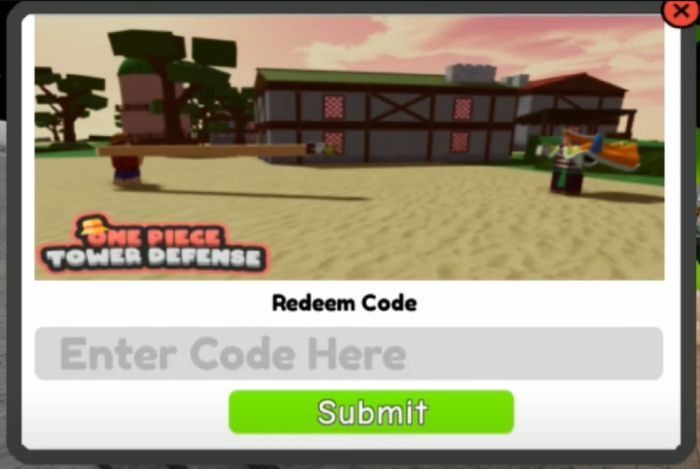 one piece tower defense how to redeem codes